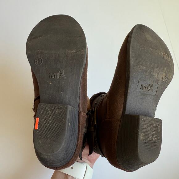 Mia Girl Jeyni Brown Faux Leather Buckle Ankle Boots - Picture 9 of 10